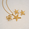 Wholesale Jewelry Beach Simple Style Starfish 304 Stainless Steel Hemp Flowers Chain Earrings Necklace