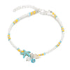 Wholesale Jewelry Beach Starfish Conch Beaded Alloy Artificial Pearls Anklet