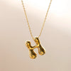 Wholesale Jewelry Beach Sweet Commute Letter 304 Stainless Steel 18K Gold Plated Chain Pendant Necklace