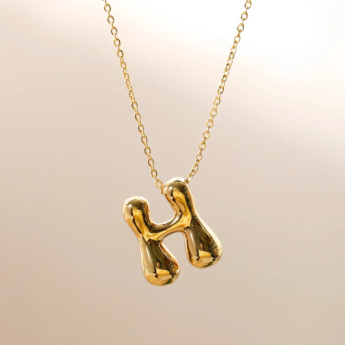 Wholesale Jewelry Beach Sweet Commute Letter 304 Stainless Steel 18K Gold Plated Chain Pendant Necklace