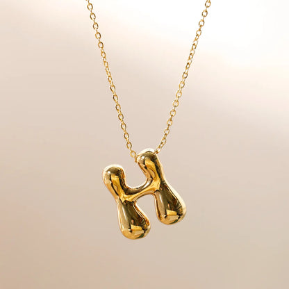 Wholesale Jewelry Beach Sweet Commute Letter 304 Stainless Steel 18K Gold Plated Chain Pendant Necklace