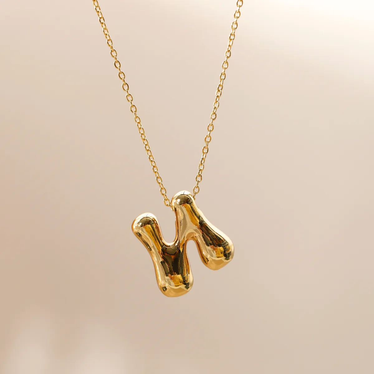 Wholesale Jewelry Beach Sweet Commute Letter 304 Stainless Steel 18K Gold Plated Chain Pendant Necklace