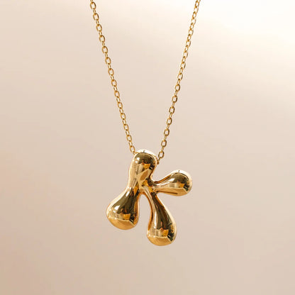 Wholesale Jewelry Beach Sweet Commute Letter 304 Stainless Steel 18K Gold Plated Chain Pendant Necklace