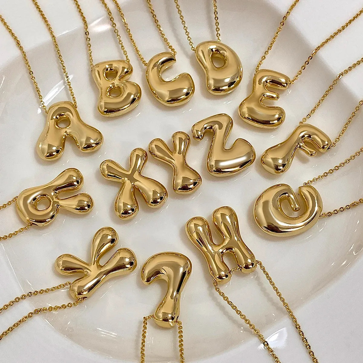 Wholesale Jewelry Beach Sweet Commute Letter 304 Stainless Steel 18K Gold Plated Chain Pendant Necklace