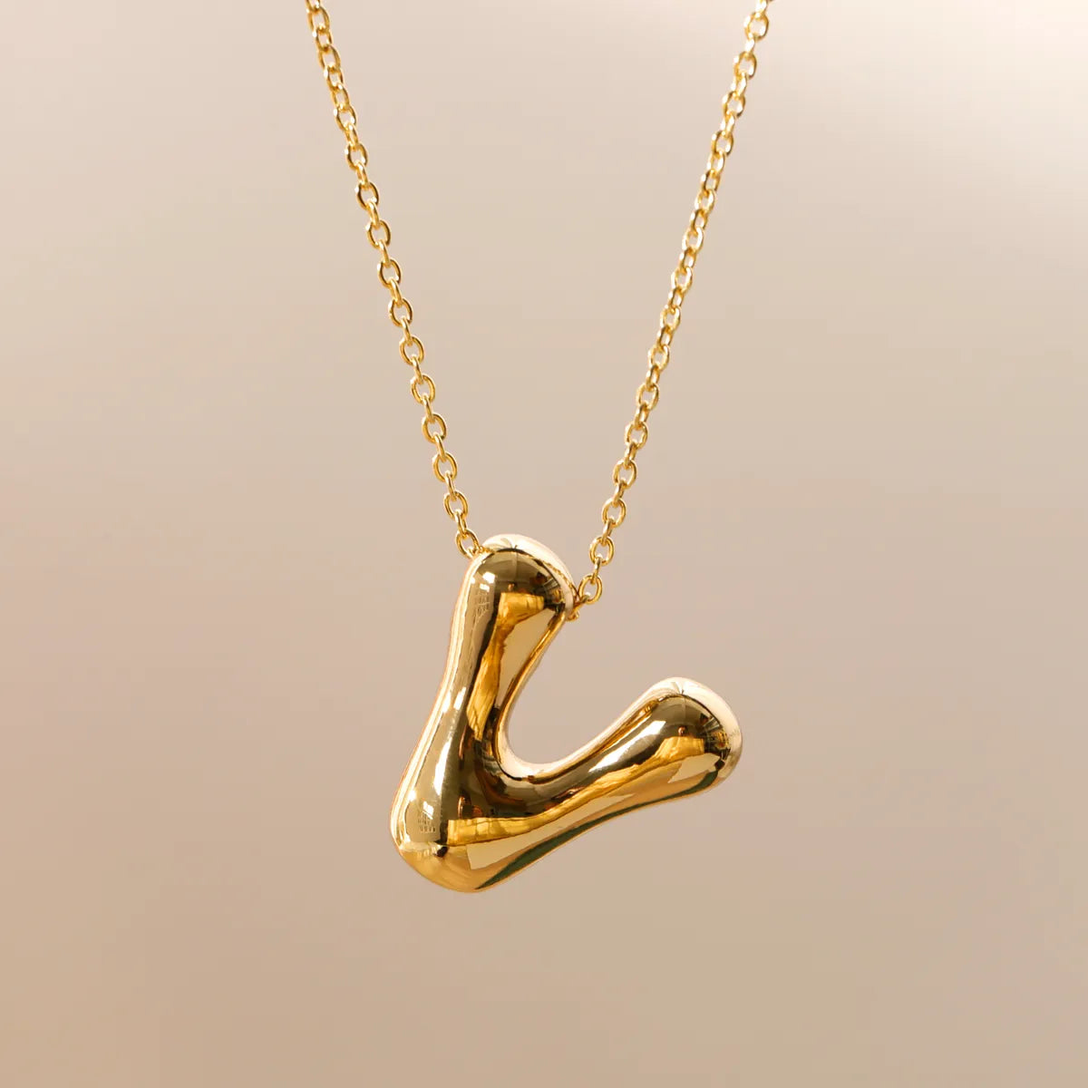 Wholesale Jewelry Beach Sweet Commute Letter 304 Stainless Steel 18K Gold Plated Chain Pendant Necklace