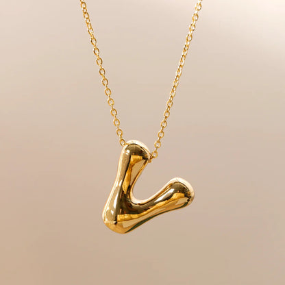 Wholesale Jewelry Beach Sweet Commute Letter 304 Stainless Steel 18K Gold Plated Chain Pendant Necklace