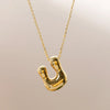 Wholesale Jewelry Beach Sweet Commute Letter 304 Stainless Steel 18K Gold Plated Chain Pendant Necklace