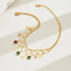 Wholesale Jewelry Beach Sweet Devil'S Eye Copper Rhinestones 18K Gold Plated Inlay Anklet