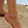 Wholesale Jewelry Beach Sweet Devil'S Eye Copper Rhinestones 18K Gold Plated Inlay Anklet