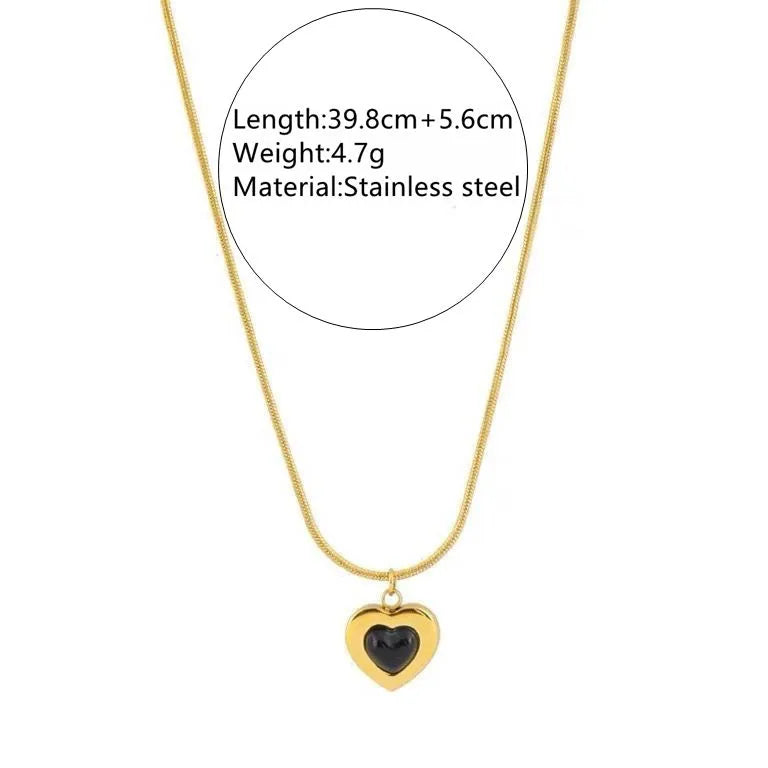 Wholesale Jewelry Beach Tropical Streetwear Heart Shape 304 Stainless Steel 18K Gold Plated Jewelry Set