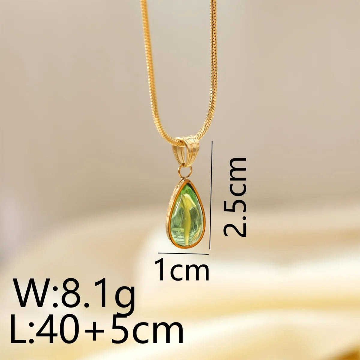 Wholesale Jewelry Beach Water Droplets 304 Stainless Steel Rhinestones 18K Gold Plated White Gold Plated Plating Inlay Pendant Necklace