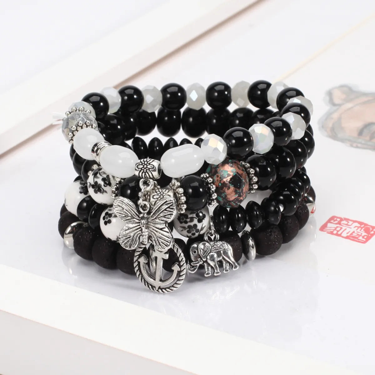 Bohemian Butterfly Glass Wholesale Bracelets