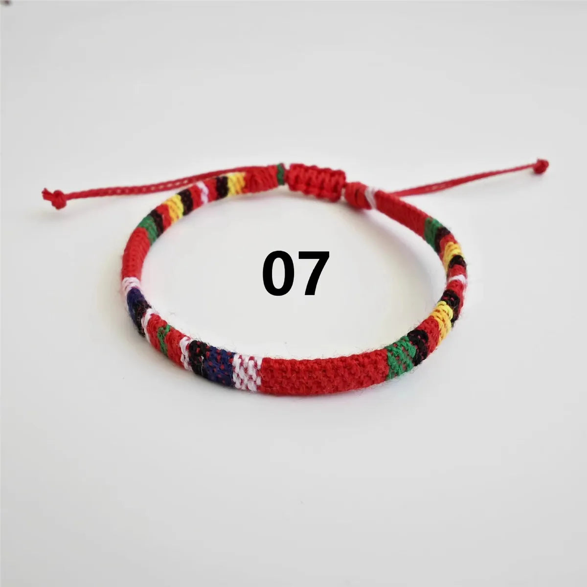 Wholesale Jewelry Bohemian Color Block Cotton And Linen Wax Line Knitting Drawstring Bracelets