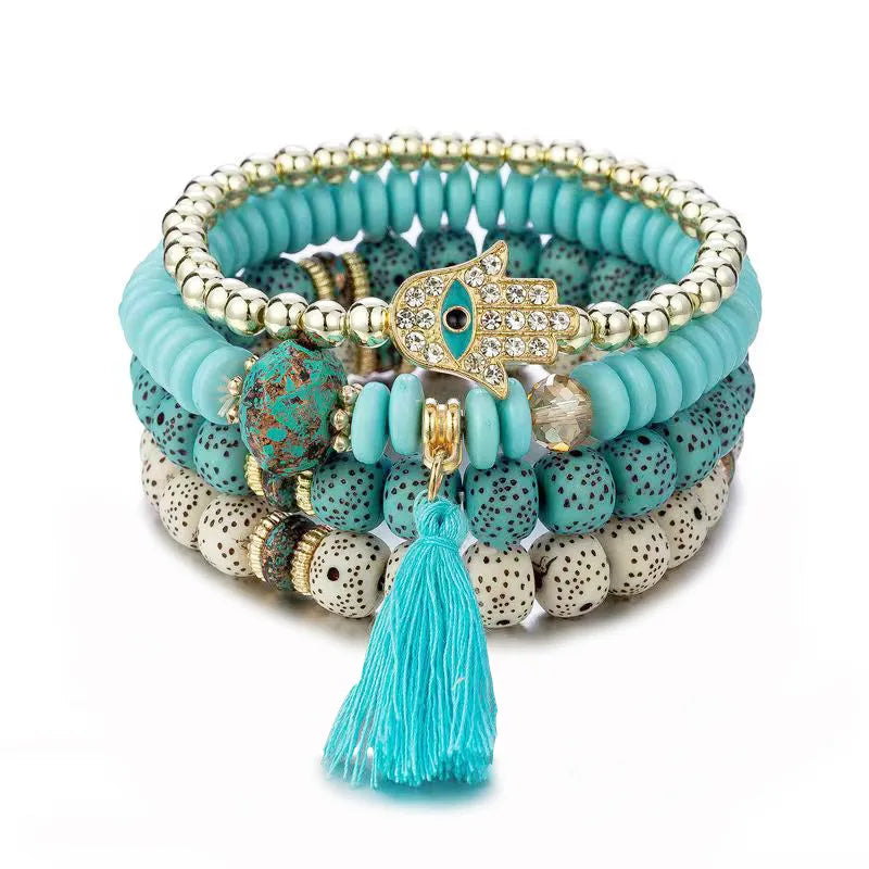 Wholesale Jewelry Bohemian Crown Mixed Materials Beaded Bracelets