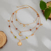 Wholesale Jewelry Bohemian Geometric Copperclad Iron And Alloy Beaded Clavicle Chain With Electroplating