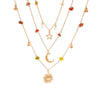 Wholesale Jewelry Bohemian Geometric Copperclad Iron And Alloy Beaded Clavicle Chain With Electroplating