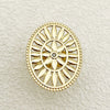 Wholesale Jewelry Bohemian Retro Oval Geometric Flower Cut Out Stainless Steel 18K Gold Plated Ring