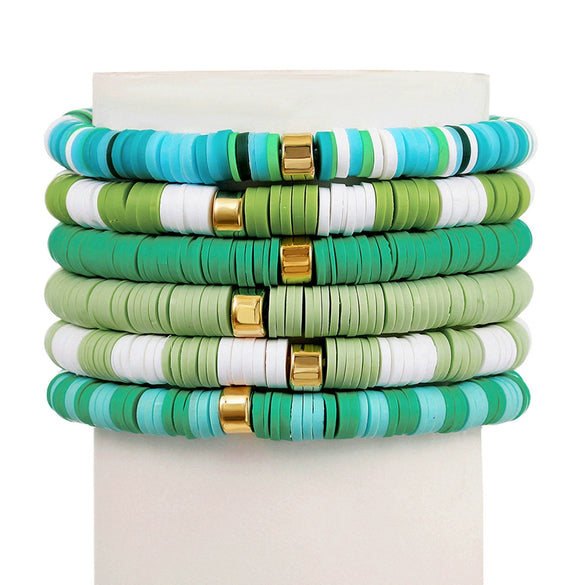 Wholesale Jewelry Bohemian Soft Pottery Geometric Bracelet