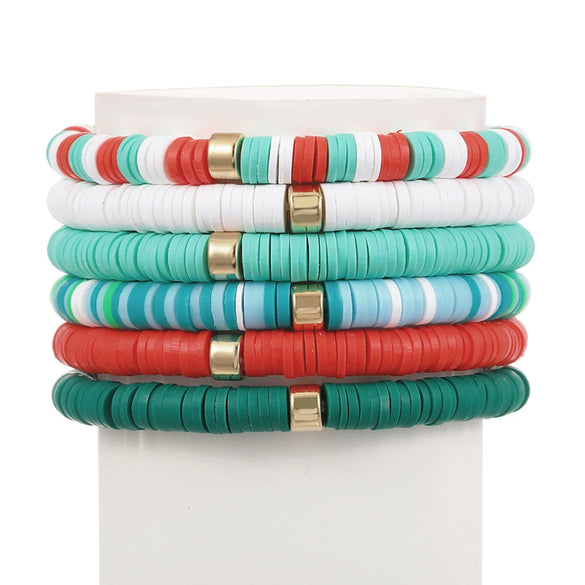 Wholesale Jewelry Bohemian Soft Pottery Geometric Bracelet