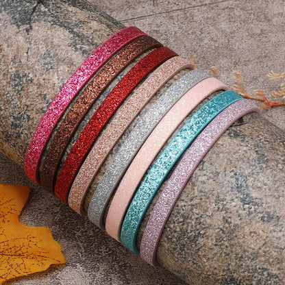 Wholesale Jewelry Bohemian Solid Color Pu Leather Rope Sequins Handmade Bracelets