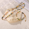 Wholesale Jewelry Bohemian Style Freshwater Pearl Natural Stone Beaded 316L Stainless Steel Necklace Bracelet Electroplated
