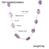 Wholesale Jewelry Bohemian Style Irregular Natural Stone 316L Stainless Steel Electroplated Bracelet Clavicle Necklace Set For Women