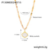 Wholesale Jewelry Bohemian Style Sea Shell Pendant 316L Stainless Steel Beaded Stitching Necklace With Geometric Pattern And Pearl Chain For Women