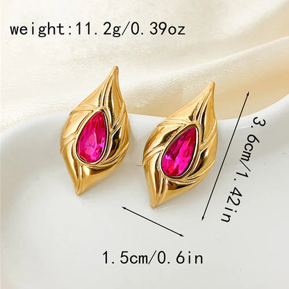 Wholesale Jewelry Bohemian Sweet Heart Shape 304 Stainless Steel 14K Gold Plated Earrings Jewelry Set