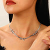 Wholesale Jewelry Bow Stainless Steel Imitation Pearls Electroplated Snake Bone Chain Earrings Bracelet Necklace Choker For Female