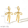 Wholesale Jewelry Bow Style 18K Gold And Stainless Steel Electroplated Earrings For Girls