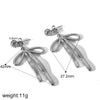 Wholesale Jewelry Bow Style 18K Gold And Stainless Steel Electroplated Earrings For Girls