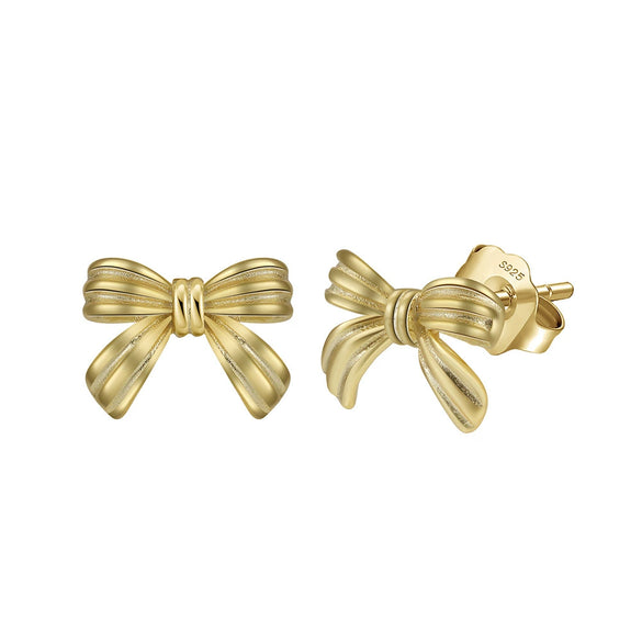 Wholesale Jewelry Bow Tie Earrings S925 Sterling Silver Electroplated