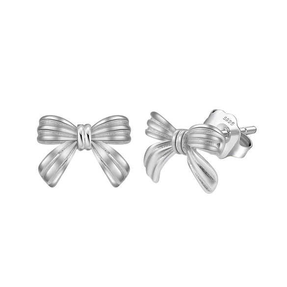 Wholesale Jewelry Bow Tie Earrings S925 Sterling Silver Electroplated