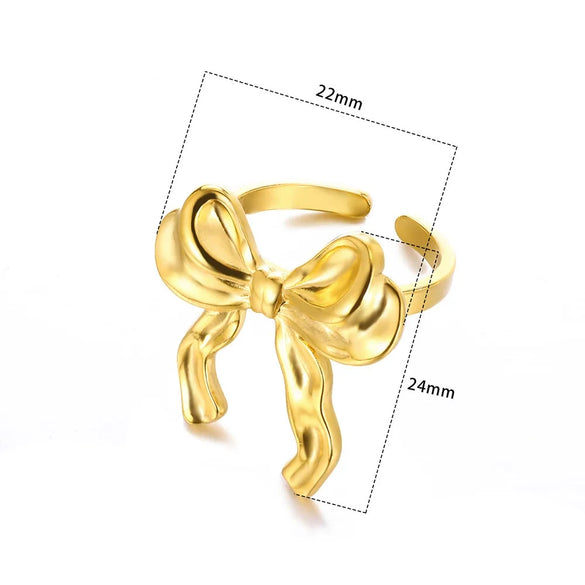 Wholesale Jewelry Bowknot Stainless Steel Gold Plated Necklace Bracelet Set