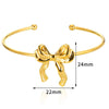 Wholesale Jewelry Bowknot Stainless Steel Gold Plated Necklace Bracelet Set