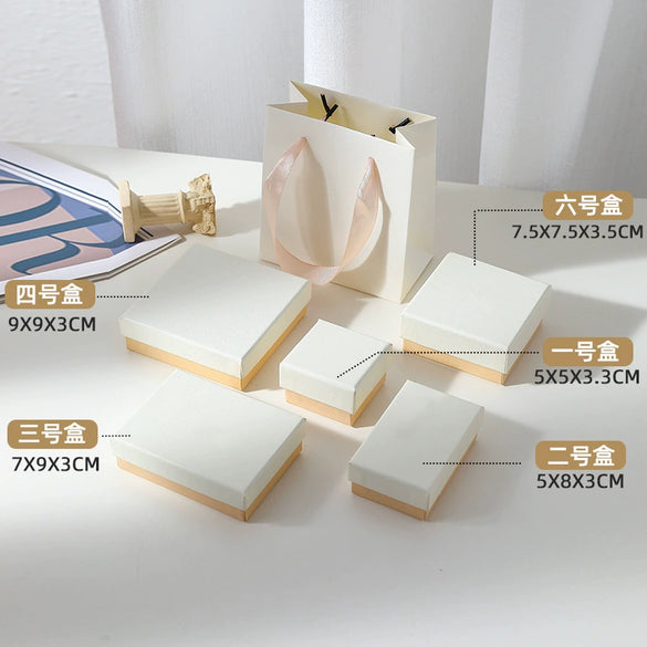 Wholesale Jewelry Box For Unisex White Pink Heaven And Earth Cover Blank Version Made Of Paper And Cardboard Lined With Sponge