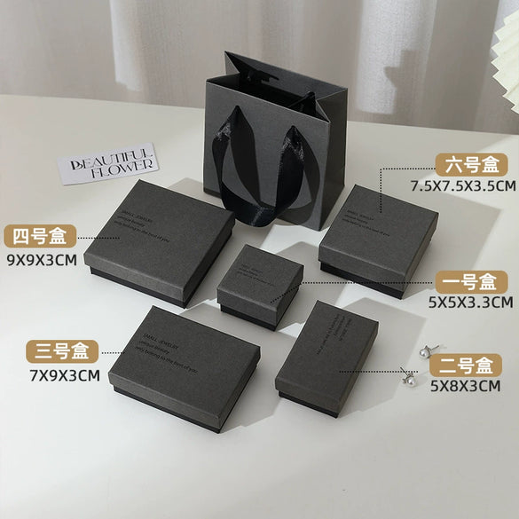 Wholesale Jewelry Box White Black Cover Paper Cardboard Material With Sponge Lining For Ring Stud Earrings Bracelet Necklace Packaging