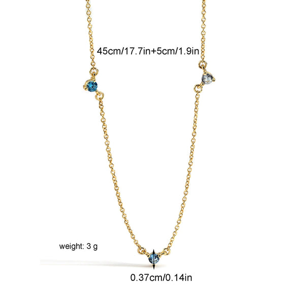 Wholesale Jewelry Brass Copper Plated With 18K Gold Zircon Geometric Cross Chain Necklace For Women