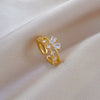 Wholesale Jewelry Brass Crown Butterfly Zircon Electroplating Ring Casual Cartoon Style