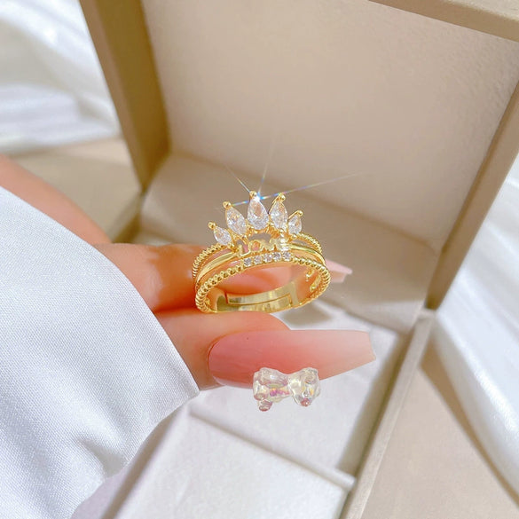 Wholesale Jewelry Brass Crown Shaped Cartoon Style Electroplated Bracelet For Women