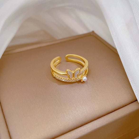 Wholesale Jewelry Brass Crown Shaped Electroplated Cartoon Style Ring For Women