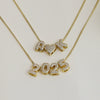 Wholesale Jewelry Brass Electroplated Letter Number Text Pendant Necklace