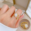 Wholesale Jewelry Brass Fox Zircon Ring With The Crown Pattern Electroplating Cartoon Style