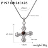 Wholesale Jewelry British Retro Style Cross Inlaid Tiger Eye Stone 316L Stainless Steel Electroplated Pendant Necklace For Women