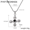 Wholesale Jewelry British Retro Style Cross Inlaid Tiger Eye Stone 316L Stainless Steel Electroplated Pendant Necklace For Women