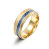 Wholesale Jewelry Brushed Matte Ring And Bracelet For Men Carbon Fiber Titanium Steel Geometric Style