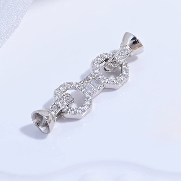 Wholesale Jewelry Buckle Sterling Silver 925 Zirconia Round Necklace