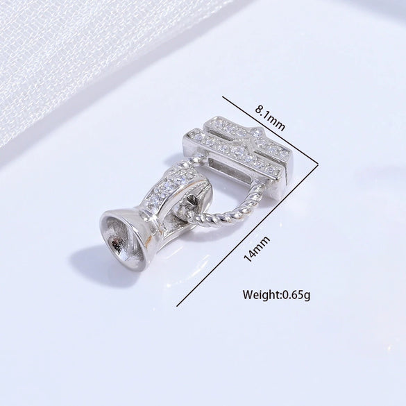 Wholesale Jewelry Buckle Sterling Silver 925 Zirconia Round Necklace