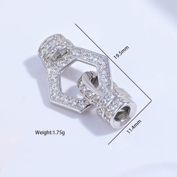Wholesale Jewelry Buckle Sterling Silver 925 Zirconia Round Necklace