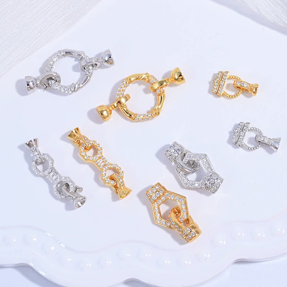 Wholesale Jewelry Buckle Sterling Silver 925 Zirconia Round Necklace